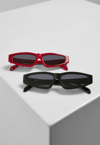 Urban Classics Sunglasses Lefkada 2-Pack black/black+red/black - UNI