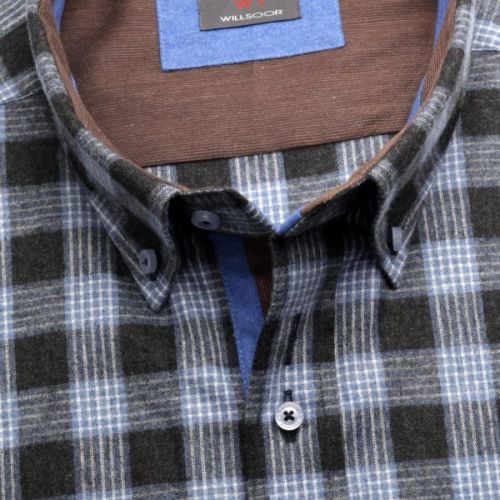 Pánska košele Classic v čierne farbe s kockou (výška 188-194) 5585