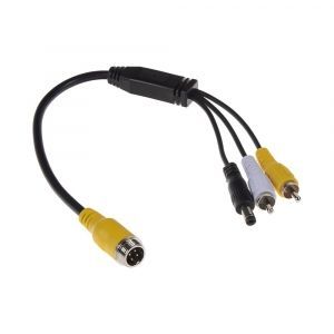 Kábel video - redukcia 4pin samec / RCA samec + DC
