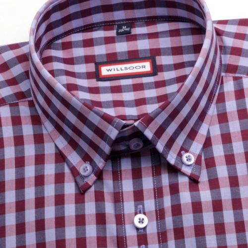 Pánska košele WR Slim Fit v ružové farbe s kockou (výška 188-194) 4654