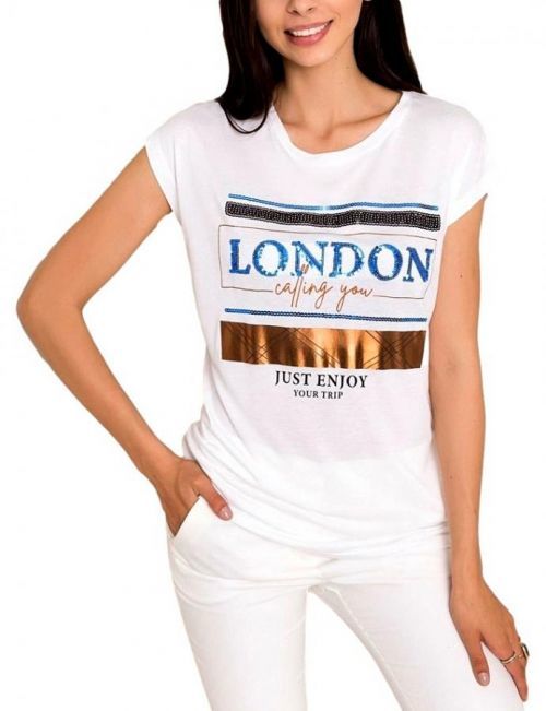 Biele dámske tričko s potlačou