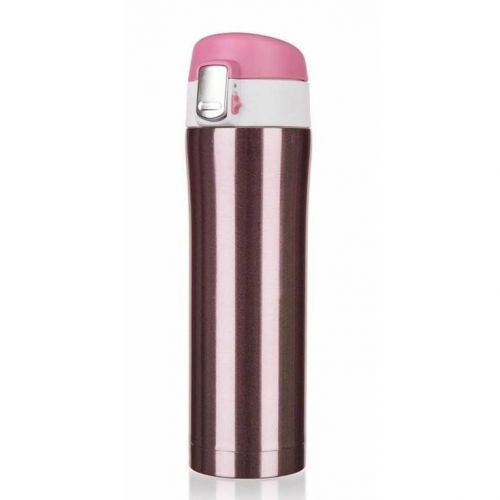 Termoska  Banquet Bodo růžová, 430 ml... Cestovní dvoustěnný termohrnek, objem 430 ml.