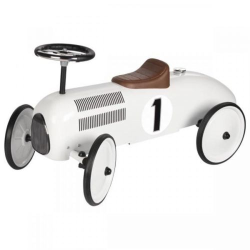 Detské kovové odrážadlo bielej ride-on car