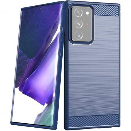 MG Carbon Case Flexible silikónový kryt na Samsung Galaxy Note 20 Ultra, modrý
