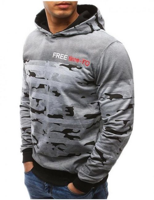 šedá mikina s kapucňou