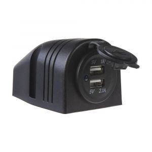 USB zásuvka 12V / 24V - 2x USB 5V / 2,1A s vodeodolným panelom