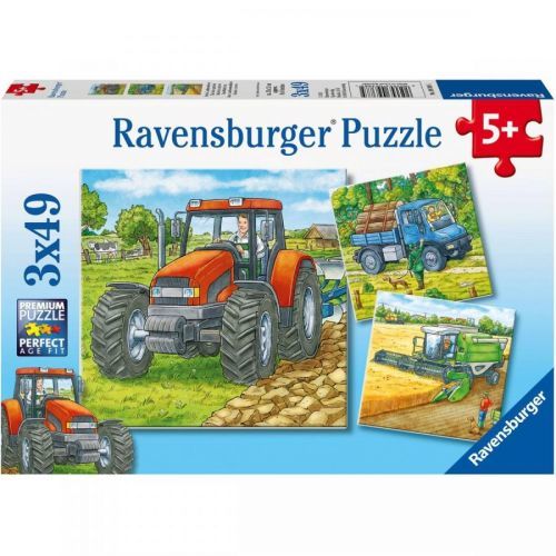 Ravensburger Puzzle 093885 Stroje v poľnohospodárstve 3x49 dielikov