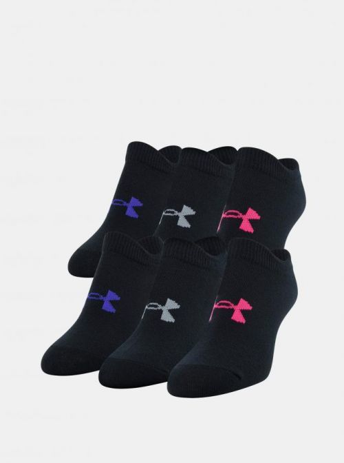 Sada šesti Čierných holčičích ponožek Essential Under Armour