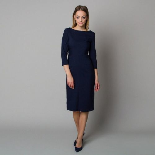 Midi šaty v tmavo modrej farbe 12400