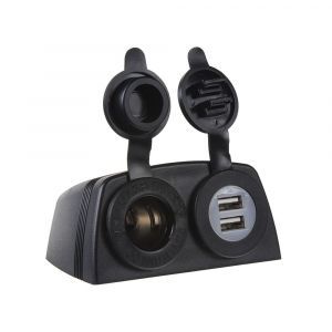 Autozapaľovač - CL / 2xUSB zásuvka s panelom vodeodolná