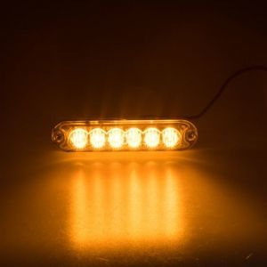 LED predátor 12V / 24V - 6 x 3W LED oranžový ECE R10 R65 (130x30x11mm)