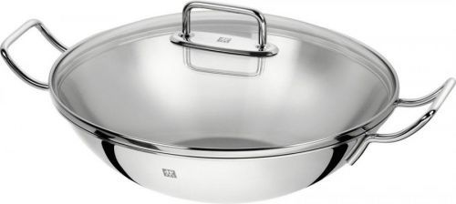 Zwilling Plus nerezová panvica wok 32 cm so sklenenou pokrievkou