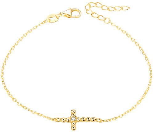 Beneto Pozlátený náramok s krížikom AGB580 / 21-GOLD