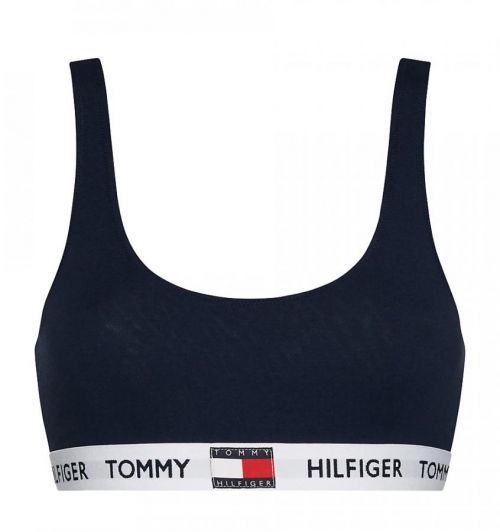 TOMMY HILFIGER - Tommy cotton tmavomodrá braletka z organickej bavlny
