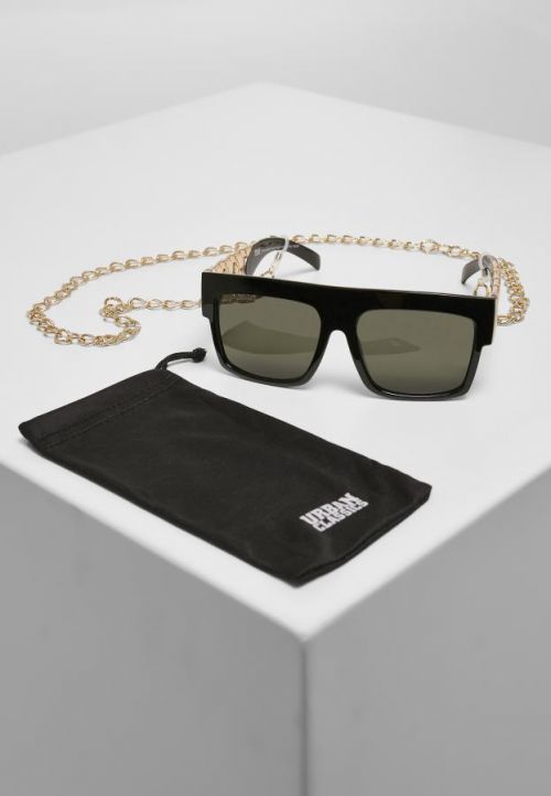 Urban Classics Sunglasses Zakynthos With Chain black/gold - One Size