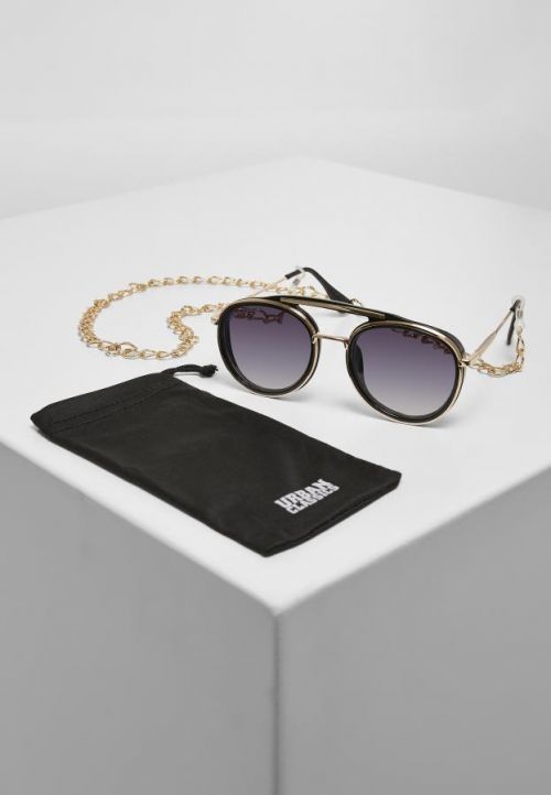 Urban Classics Sunglasses Ibiza With Chain black/gold - One Size