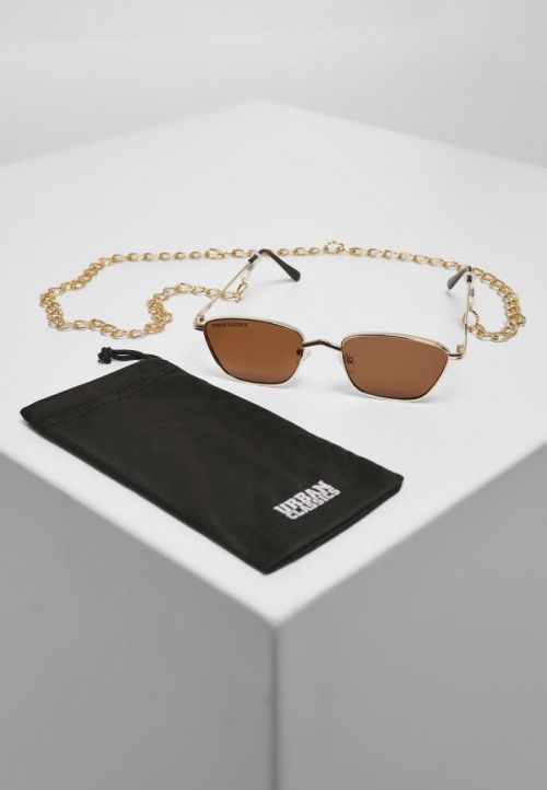 Urban Classics Sunglasses Kalymnos With Chain gold/brown - One Size