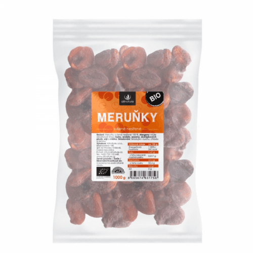 ALLNATURE Marhule sušené nesírené 1000 g BIO