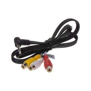 RCA audio / video kábel - s predĺženým Jack 3,5mm konektorom (0,8m)