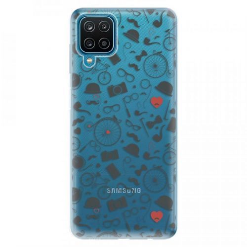 Odolné silikónové puzdro iSaprio - Vintage Pattern 01 - black - Samsung Galaxy A12