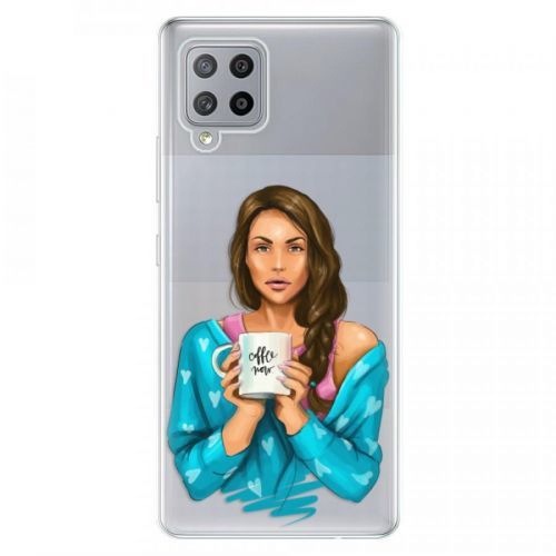 Odolné silikónové puzdro iSaprio - Coffe Now - Brunette - Samsung Galaxy A42