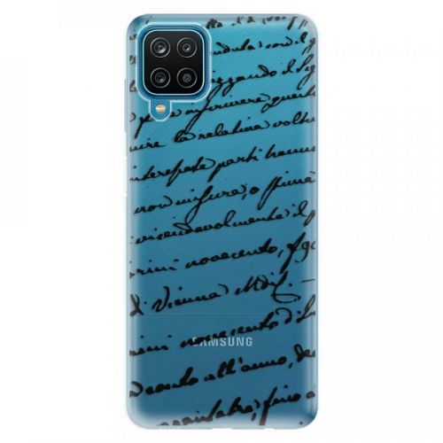 Odolné silikónové puzdro iSaprio - Handwriting 01 - black - Samsung Galaxy A12