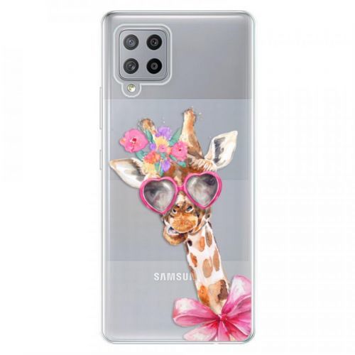 Odolné silikónové puzdro iSaprio - Lady Giraffe - Samsung Galaxy A42