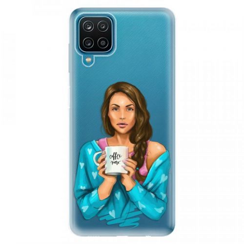 Odolné silikónové puzdro iSaprio - Coffe Now - Brunette - Samsung Galaxy A12