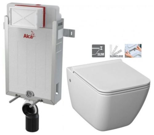 ALCAPLAST Renovmodul - předstěnový instalační systém bez tlačítka + WC JIKA PURE + SEDÁTKO SLOWCLOSE (AM115/1000 X PU2)