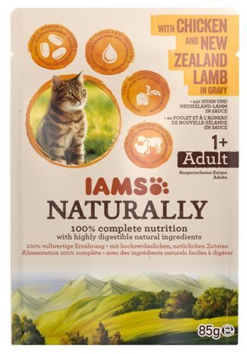 IAMS cat kapsa NATURALLY CHICKEN / new zealand lamb - 85g