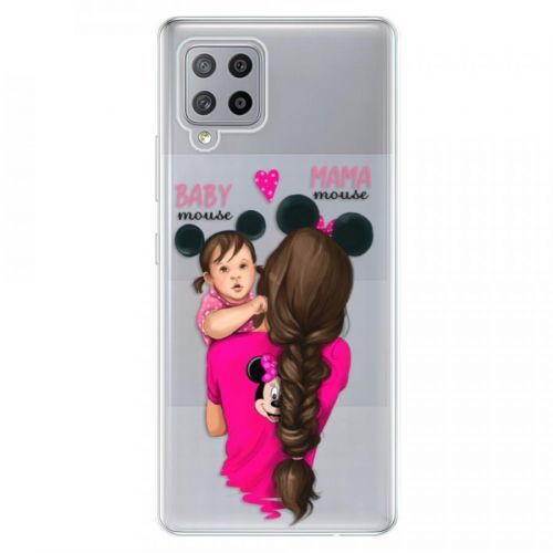 Odolné silikónové puzdro iSaprio - Mama Mouse Brunette and Girl - Samsung Galaxy A42