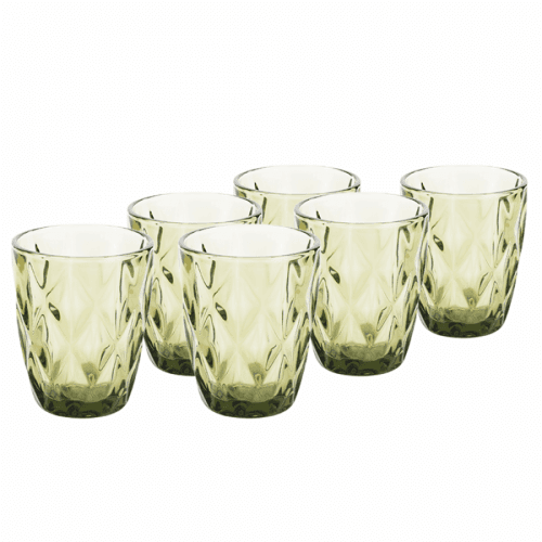 Set sklenic na vodu, 6ks, 240 ml, zelená, BAROLO TYP 2
