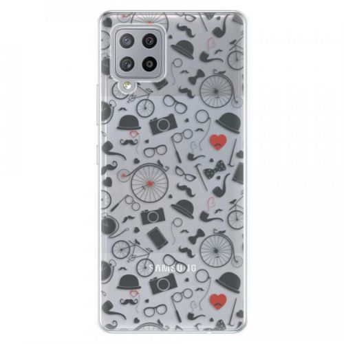 Odolné silikónové puzdro iSaprio - Vintage Pattern 01 - black - Samsung Galaxy A42