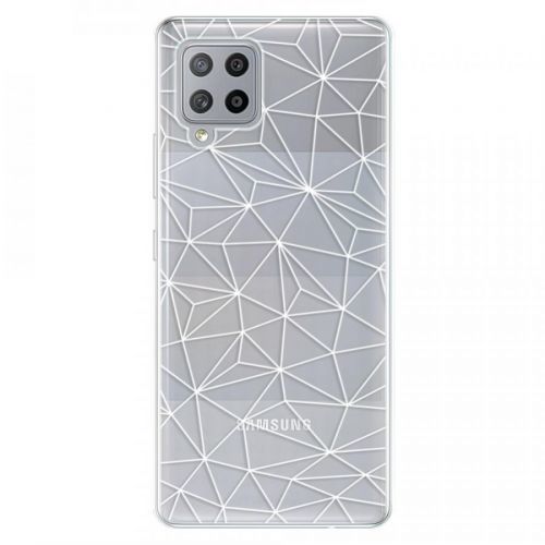 Odolné silikónové puzdro iSaprio - Abstract Triangles 03 - white - Samsung Galaxy A42