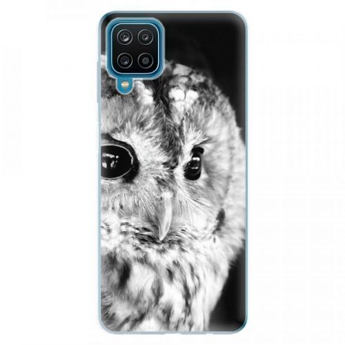 Odolné silikónové puzdro iSaprio - BW Owl - Samsung Galaxy A12