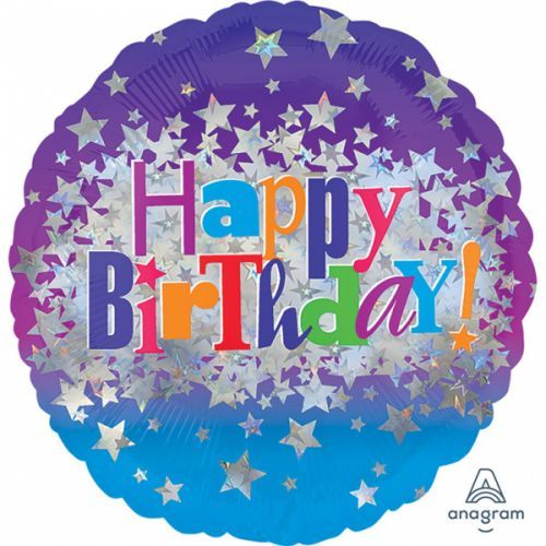 Amscan Fóliový balón - Happy Birthday Hviezdy 43 cm