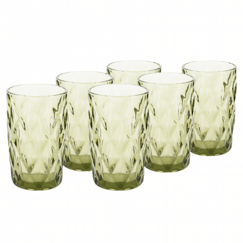 Set sklenic na vodu, 6ks, 350 ml, zelená, BAROLO TYP 1