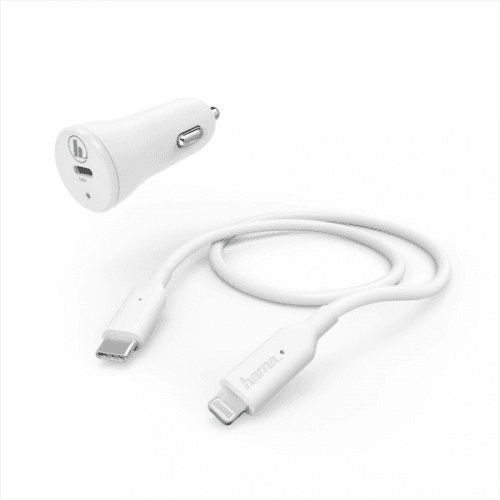 Hama set rýchla USB nabíjačka do vozidla USB-C PD 18 W + kábel USB-C Lightning 1 m