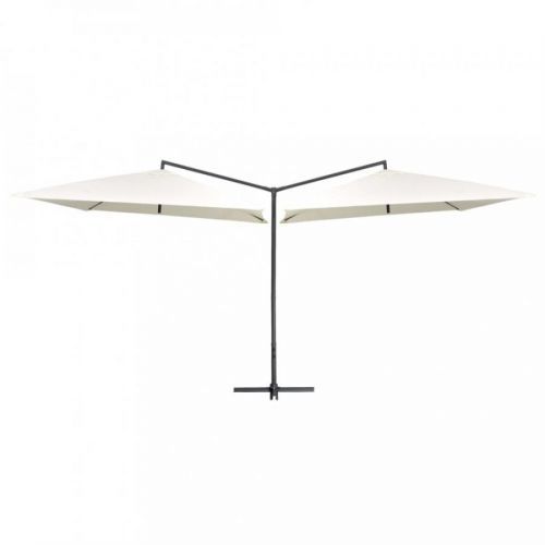 Dvojitý slnečník 485 x 250 cm Dekorhome Piesková
