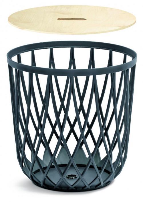 Univerzálny kôš s vekom Barva: antracitová, Velikost: 39 cm, 35 l