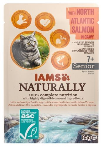 IAMS cat pouch NATURALLY SENIOR NORTH atlantic salmon - 85g