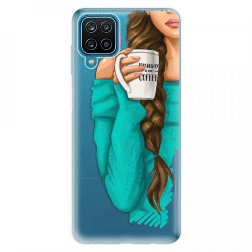 Odolné silikónové puzdro iSaprio - My Coffe and Brunette Girl - Samsung Galaxy A12