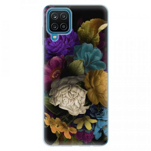 Odolné silikónové puzdro iSaprio - Dark Flowers - Samsung Galaxy A12