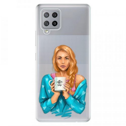 Odolné silikónové puzdro iSaprio - Coffe Now - Redhead - Samsung Galaxy A42