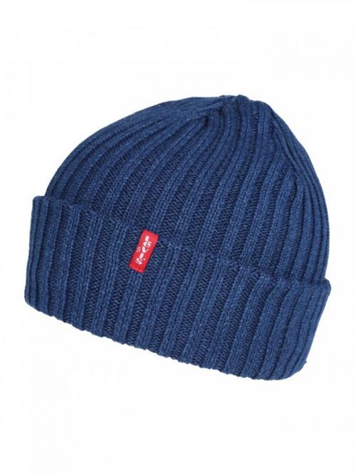 LEVI'S Čiapky 'INDIGO RIBBED BEANIE'  modrá