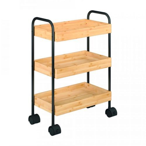 Servírovací vozík, přírodní/černá, ARVADA