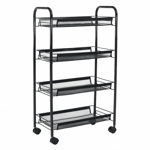 Servírovací vozík, černá, MYRIS