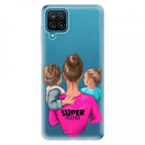 Odolné silikónové puzdro iSaprio - Super Mama - Boy and Girl - Samsung Galaxy A12