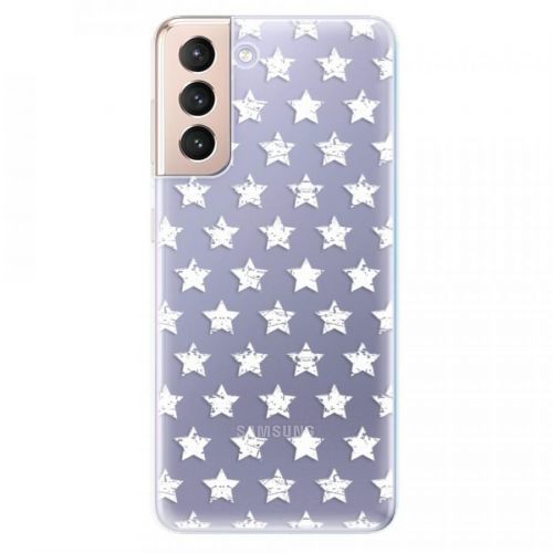 Odolné silikónové puzdro iSaprio - Stars Pattern - white - Samsung Galaxy S21