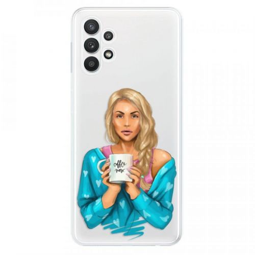 Odolné silikónové puzdro iSaprio - Coffe Now - Blond - Samsung Galaxy A32 5G